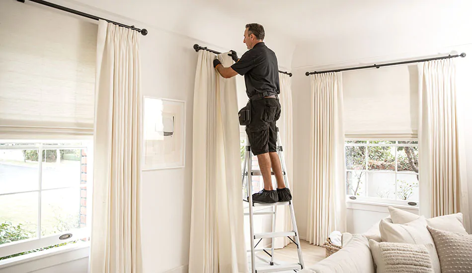 professional curtain and blind installation